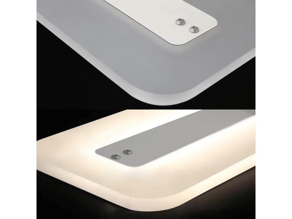 NETTLIFE Plafonnier LED Moderne 80CM Blanc Prolongé Lampe de Dimmable avec Télécommande Plat Acrylique pour Salon Chambre...