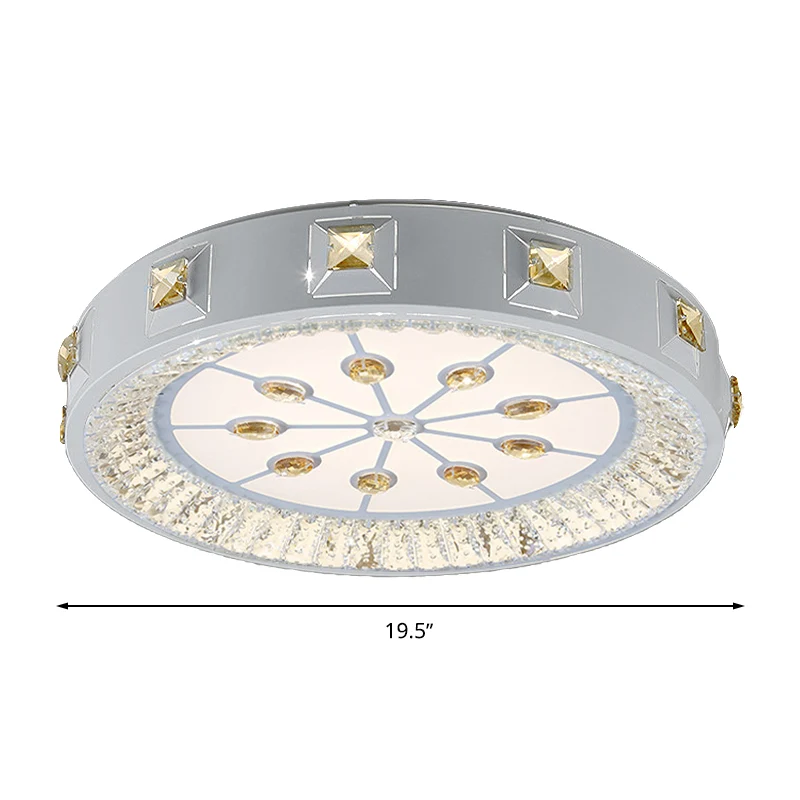 Plafonnier en cristal concave blanc, actuel et élégant, fleur sculptée/soleil/losange, plafonnier LED avec télécommande, g...