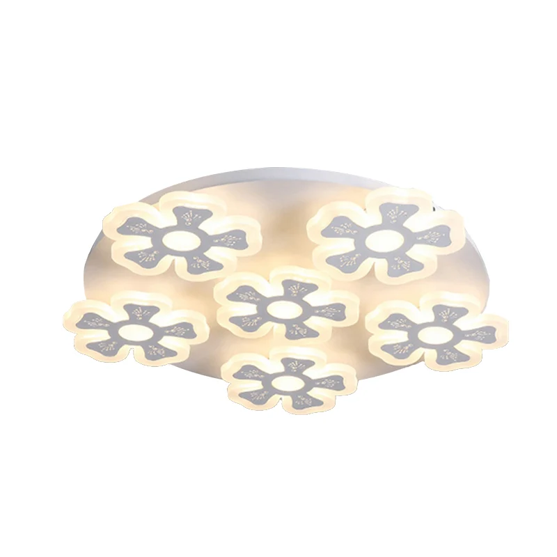 Plafonnier en forme de fleur, luminaire de plafond en acrylique de Style contemporain en blanc pour le salon