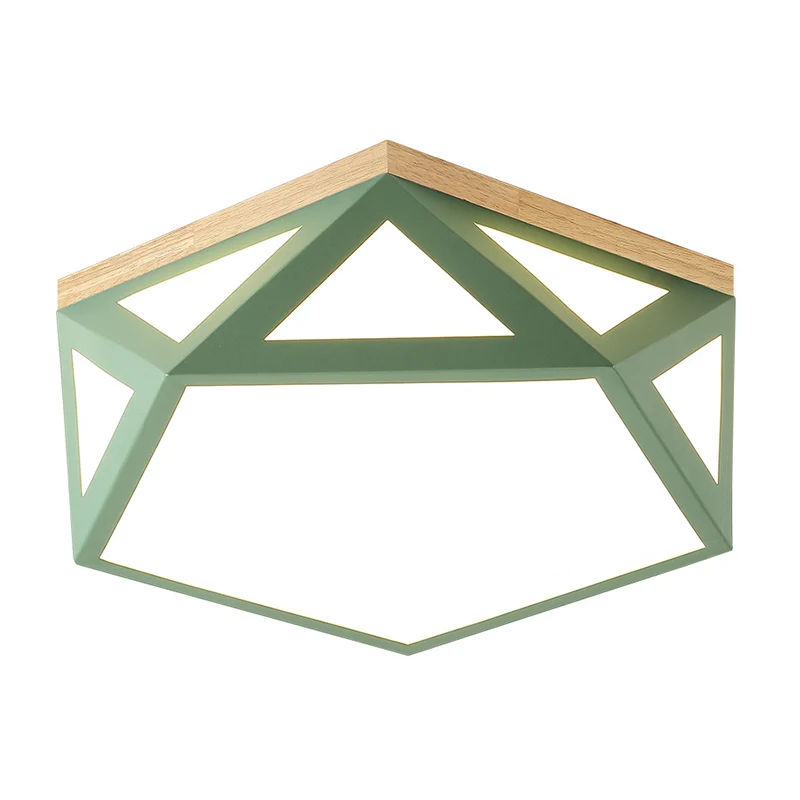 Plafonnier géométrique novateur en acrylique 16,5"/20,5" W LED gris/vert/blanc pour chambre à coucher, lumière chaude/blan...