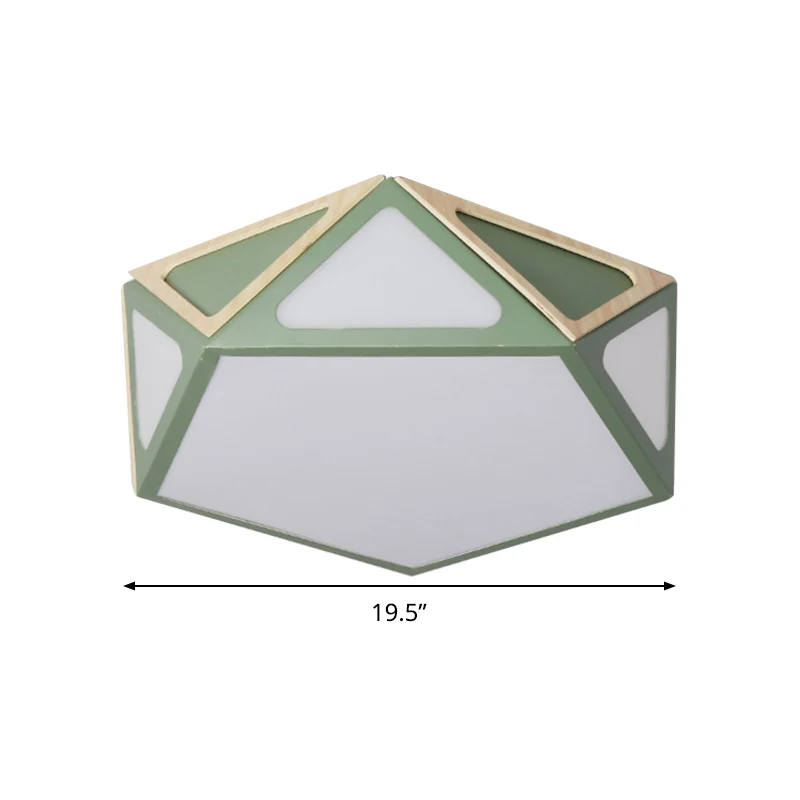 Plafonnier géométrique tendance en acrylique blanc/rose/jaune LED monté au plafond en lumière chaude/blanche, 40,6 cm/49,5...