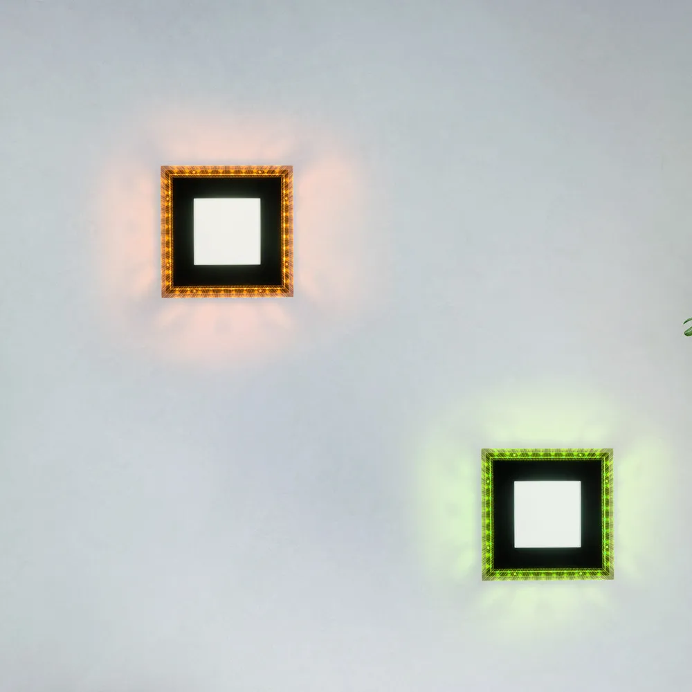 Plafonnier LED Acri CCT RVB télécommande 20x20 cm