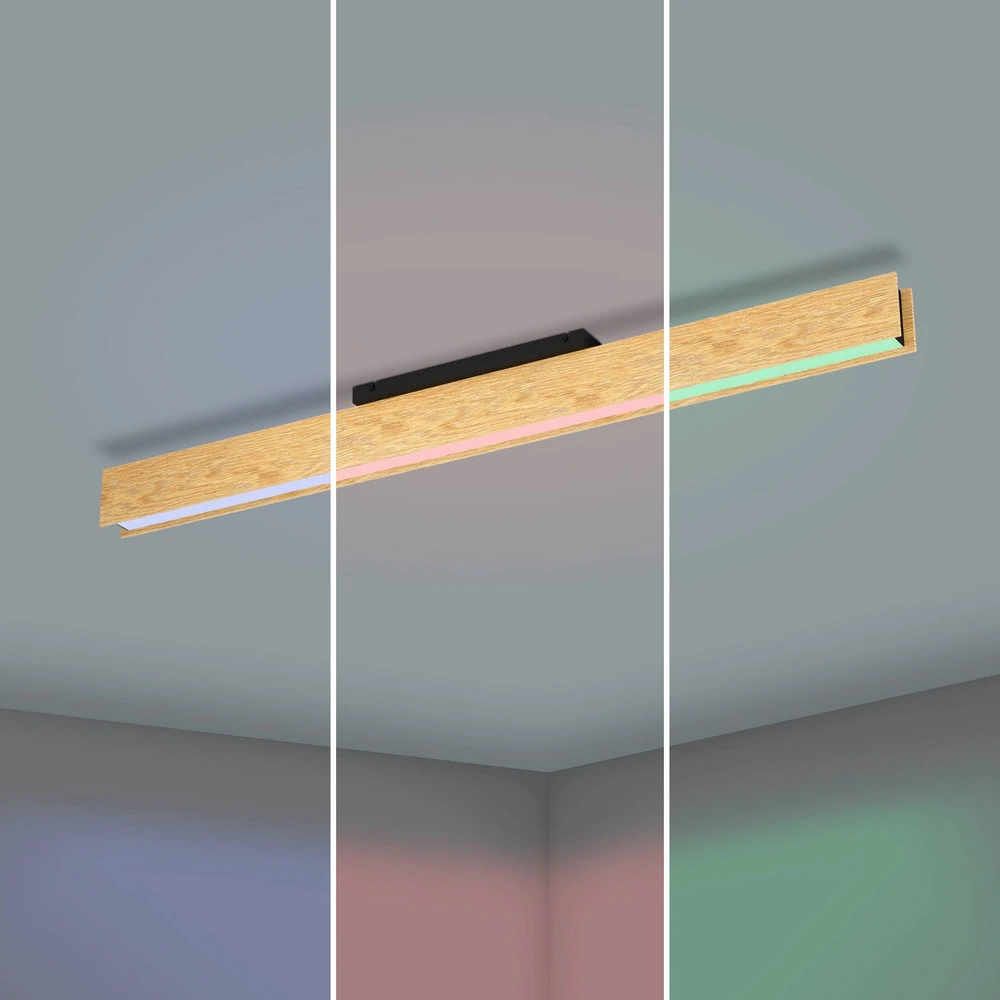 Plafonnier LED Smart-ZIG Anchorena-Z, longueur 123 cm, RVB CCT
