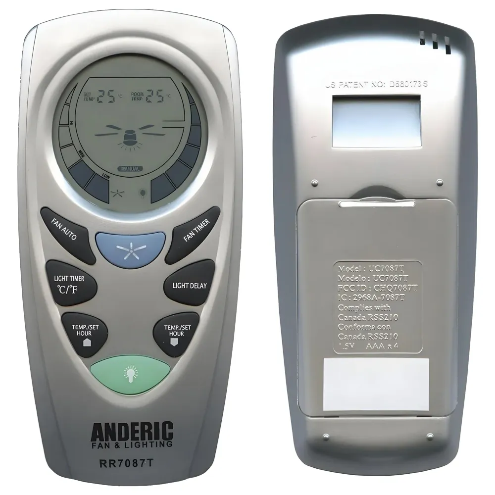 Télécommande de ventilateur de plafond Anderic UC7087T avec minuterie pour Hampton Bay