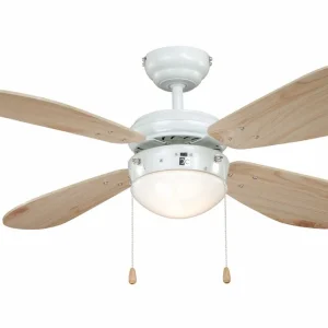 Ventilateur de plafond AireRyder iconique 105 cm blanc / pin avec éévidentage et chaînes à tirer FN43315 acheter à bas prix