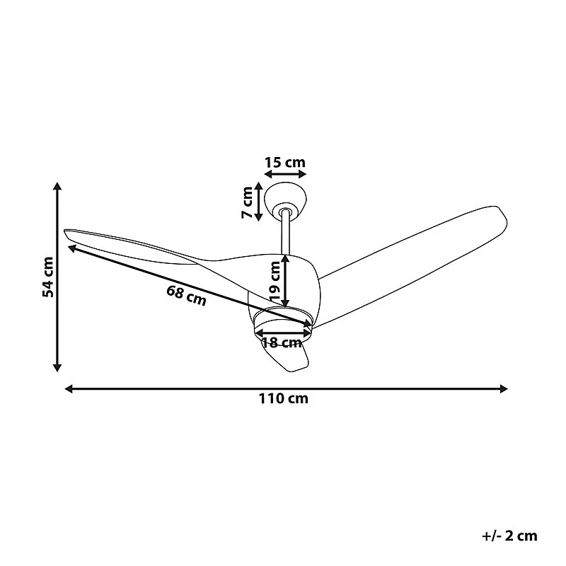 Ventilateur de plafond avec lampe PARIA Avec télécommande Marron