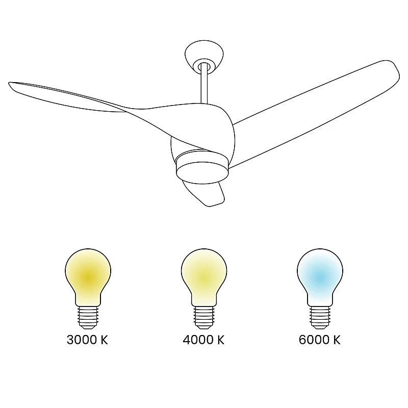 Ventilateur de plafond avec lampe PARIA Avec télécommande Marron