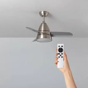 Ventilateur de Plafond LED Industriel Gris 91cm Moteur DC Sélectionnable (Chaud-Neutre-Froid)