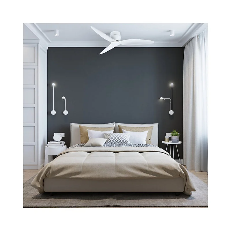 VENTILATEUR DE PLAFOND PALES BLANC SAMARAT AVEC LED ET THERMOSTAT