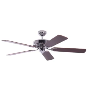 Ventilateur de plafond Pepeo Potkuri acier / acajou 132 cm avec chaînette 13322010132v4 commander à bas prix
