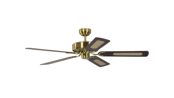 Ventilateur de plafond Pepeo Potkuri laiton satiné / acajou 132 cm avec chaînette 13332010132 acquérir à bas prix