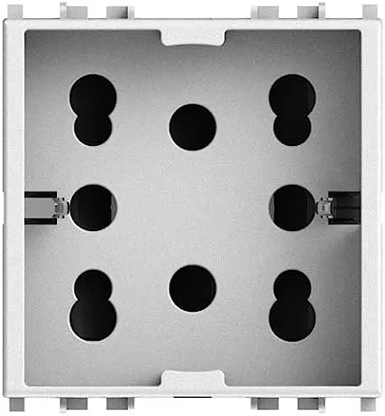 PRESA MULTISTANDARD 1 SCHUKO 2 BIPASSO COMPATIBILE CON VIMAR ARKE' 250V BIANCO 4BOX 4B.V19B.H21