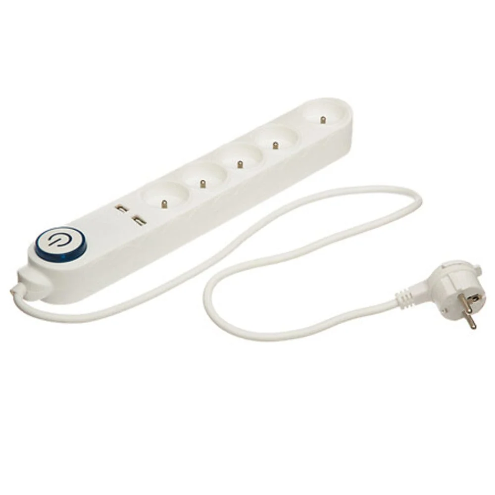 Multiprise 5 prises avec terre et 2 prises USB chez Alpha55 – Quali… – Qualité, design et praticité au quotidien avec enro...