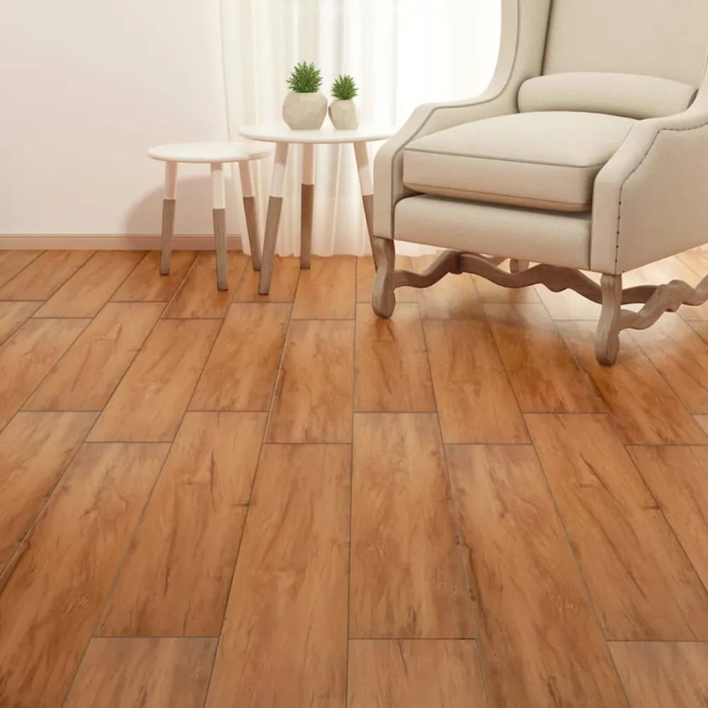 Planches de plancher VINYLE Non auto-adhésif 5,26 m² Orme naturel (résistant aux UV)