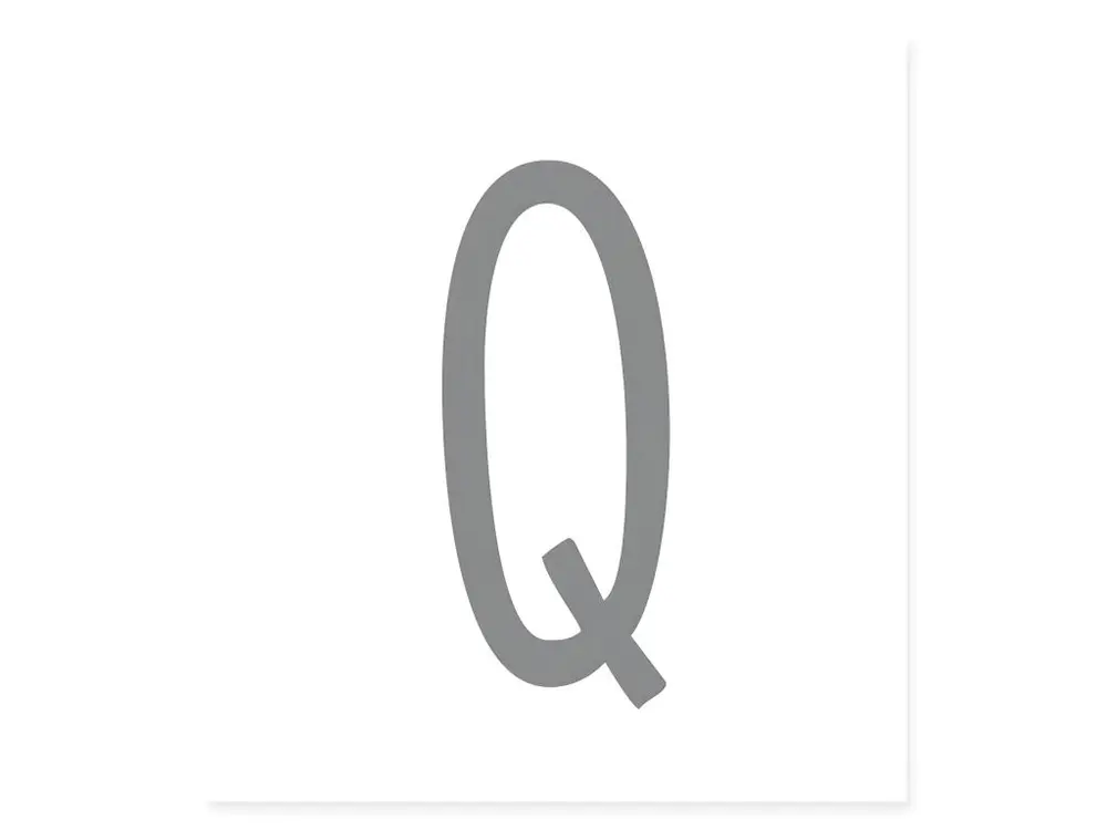 Sticker de décoration murale Lettre Q - Gris pour intérieur et extérieur