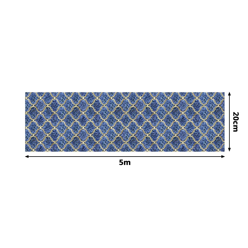 Bordure de papier peint adhésif en forme de quadrilobe, décoration murale moderniste en VINYLE, 16,5' L x 8" l pour découp...