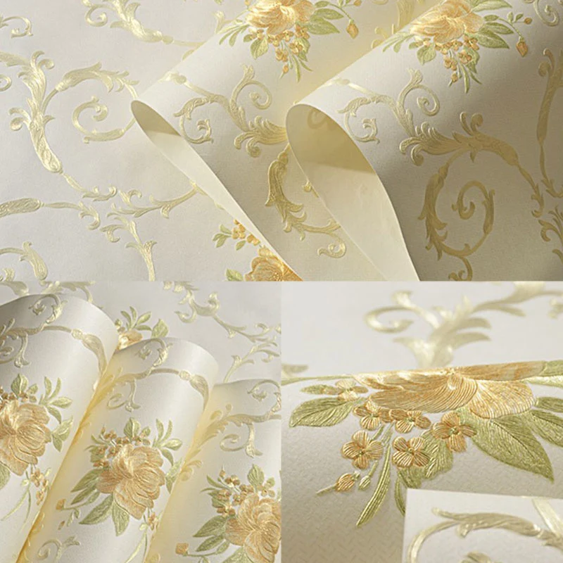 Papier peint auto-adhésif à fleurs rurales pour mur d'accent, revêtement mural de 20,5 po de largeur x 19,5 pi de longueur...