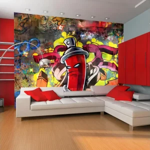 Papier peint intissé Street art Graffiti monster : Taille - 400 x 309 cm