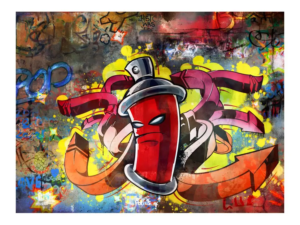 Papier peint intissé Street art Graffiti monster : Taille - 400 x 309 cm
