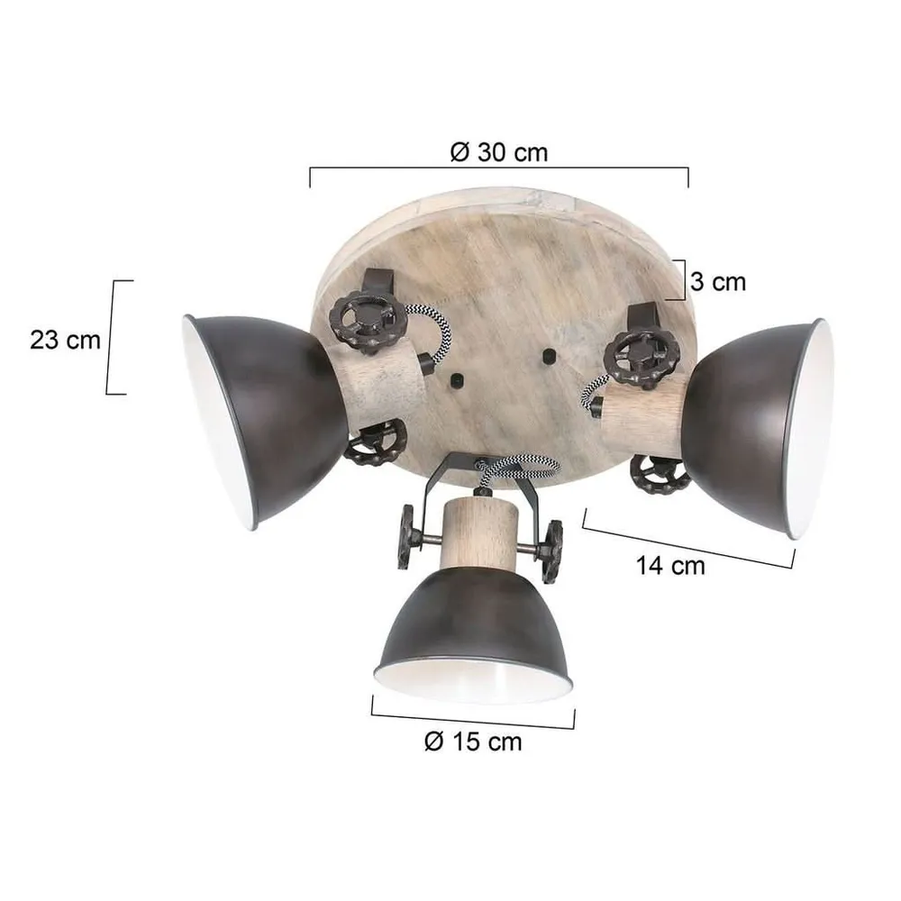 Plafonnier Anthracite Ronde | Rira Qualité NF