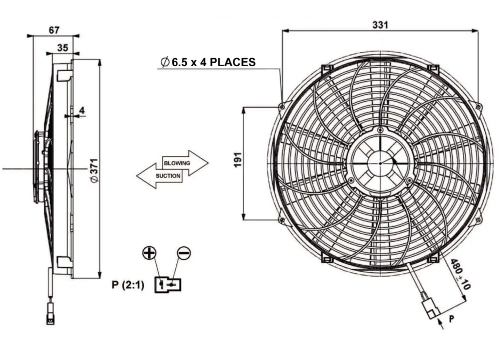 14" (350mm) BLOWING FAN, HIGH POWER, REVOTEC