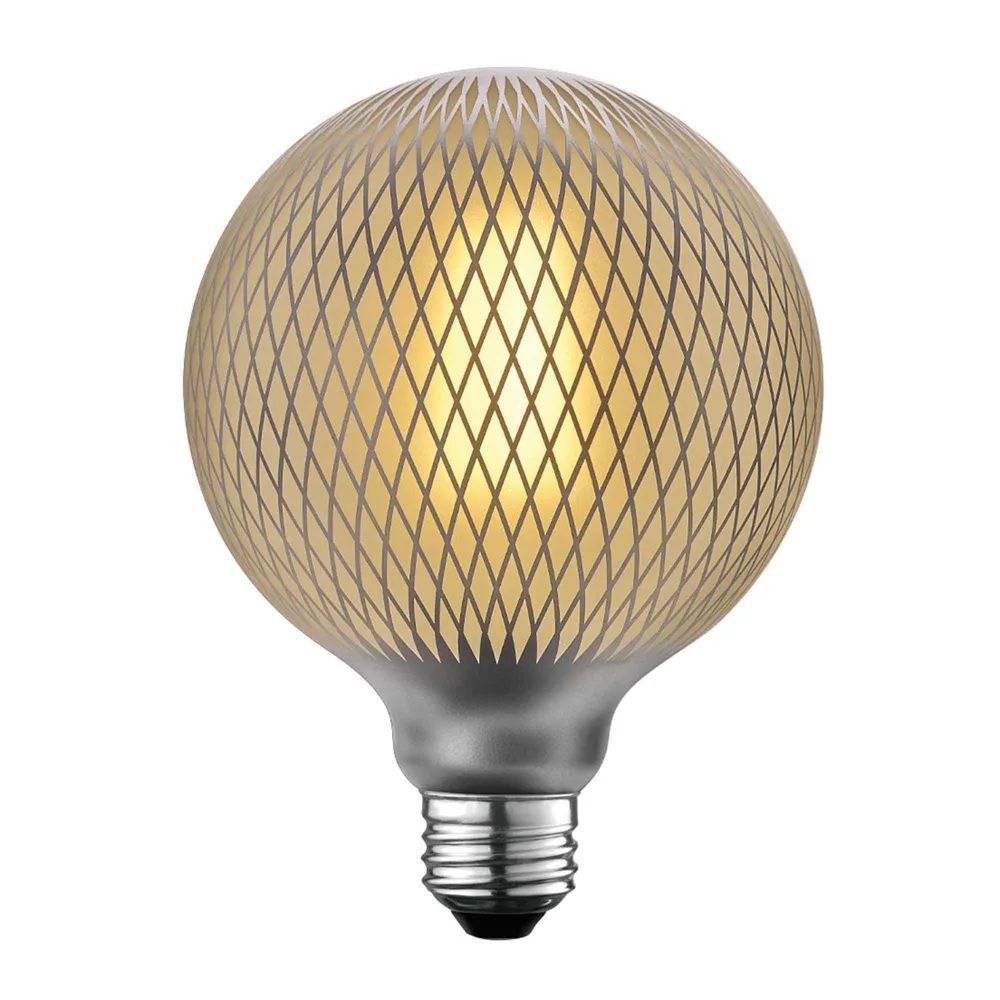 Ampoule à filament DEL givrée surdimensionnée de luxe Moderna, design de diamants argent avec ballast électronique