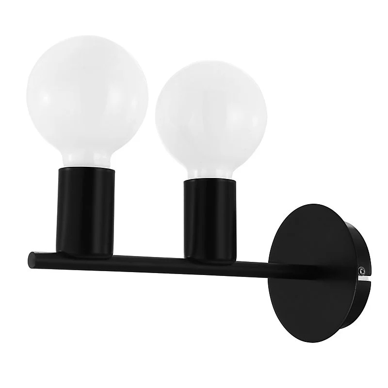Ampoule HID pour éclairage public Applique murale Darrah 2 lampes E27 IP20 noir
