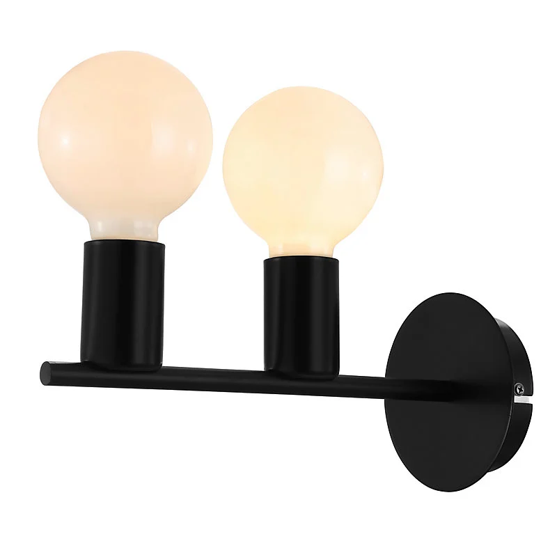 Ampoule HID pour éclairage public Applique murale Darrah 2 lampes E27 IP20 noir