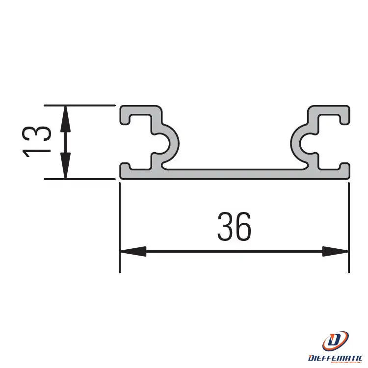 Profilo alluminio Coverline 36 x 13 mm Bircher AP-G1 209596