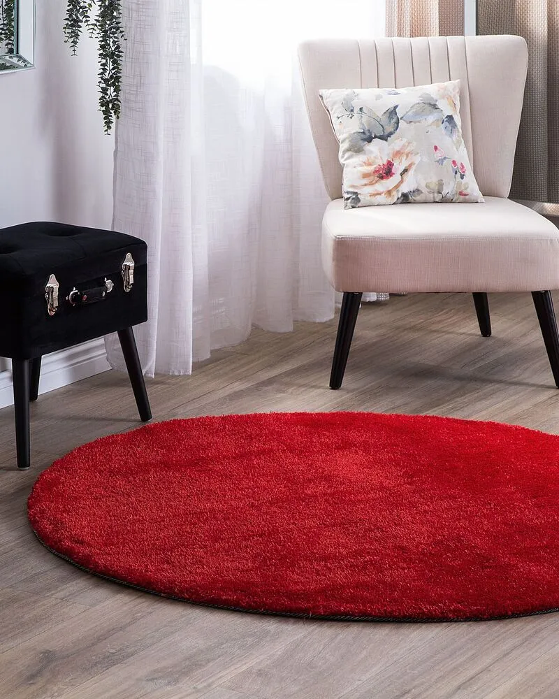 Vloerkleed tissu synthétique rood ⌀ 140 cm DEMRE