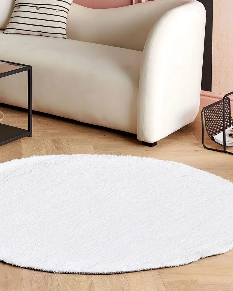 Vloerkleed tissu synthétique wit ⌀ 140 cm DEMRE
