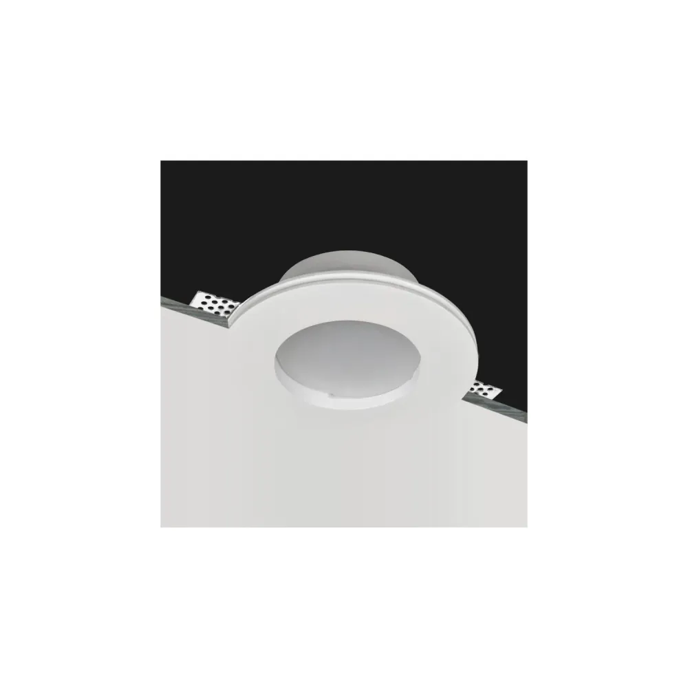 Anneau d'intégration ronde Plâtre/Pladur pour ampoule LED GU10/GU5.3 Ø133 mm avec culot bi-pin