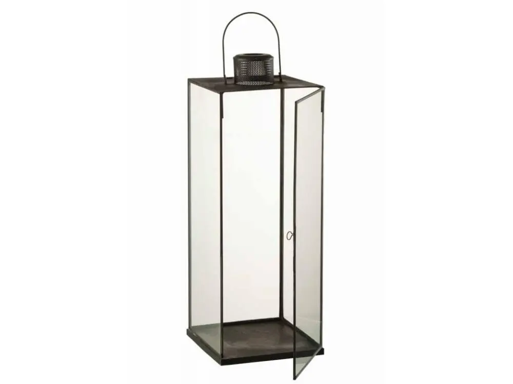 Économie d'Énergie Lanterne Design en Verre "Filona" 50cm Cuivre étain