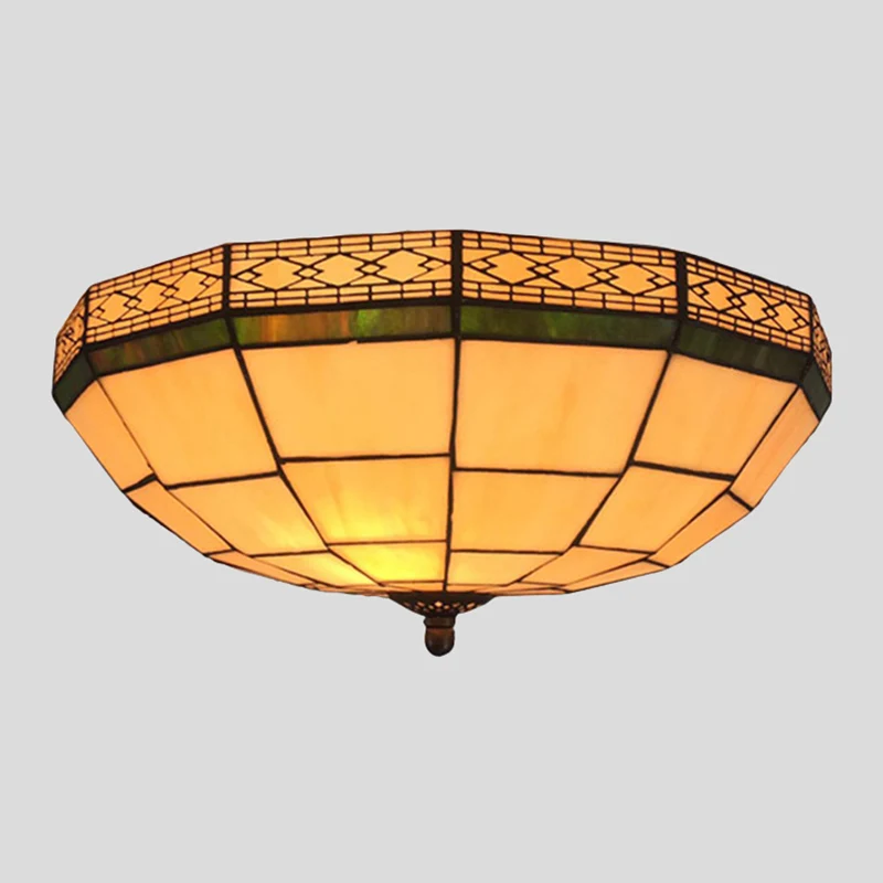 Haute Luminosité Halbkugelförmige Deckenleuchte aus Glas im traditionellen Stil, Unterputzleuchte für Schlafzimmer