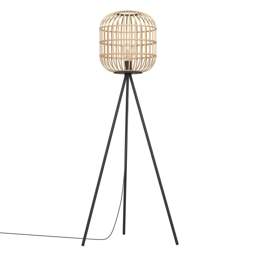 Haute Luminosité Lampadaire bambou naturel BORDESLEY E27 1X28W