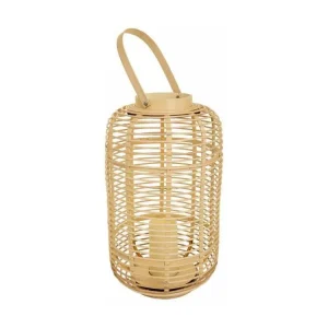 Krypton pour équipement médical Lanterne photophore avec bougie LED en bambou et rotin marron d29x48h