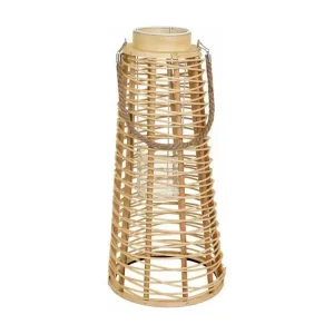 Lanterne photophore en rotin marron d26,5x56h