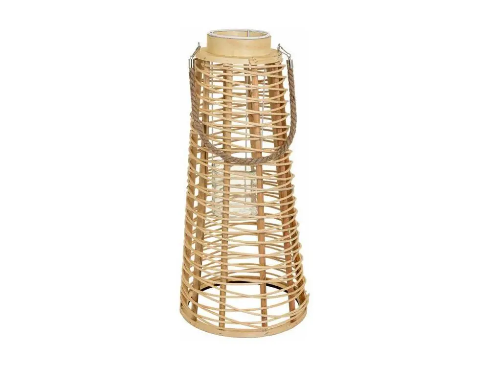 Lanterne photophore en rotin marron d26,5x56h