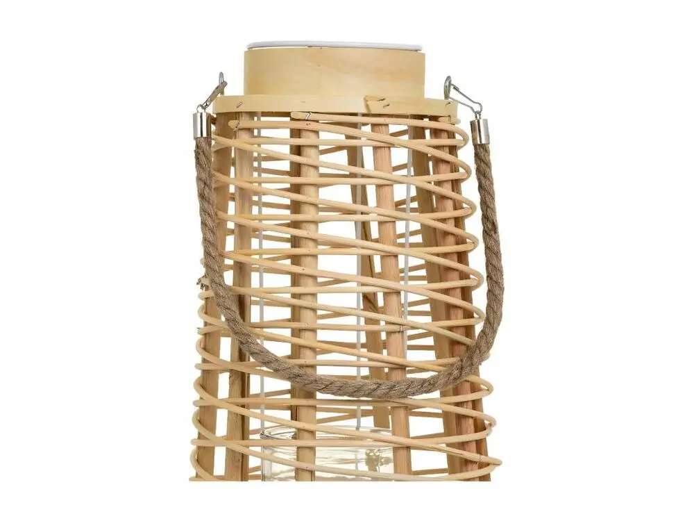 Lanterne photophore en rotin marron d26,5x56h