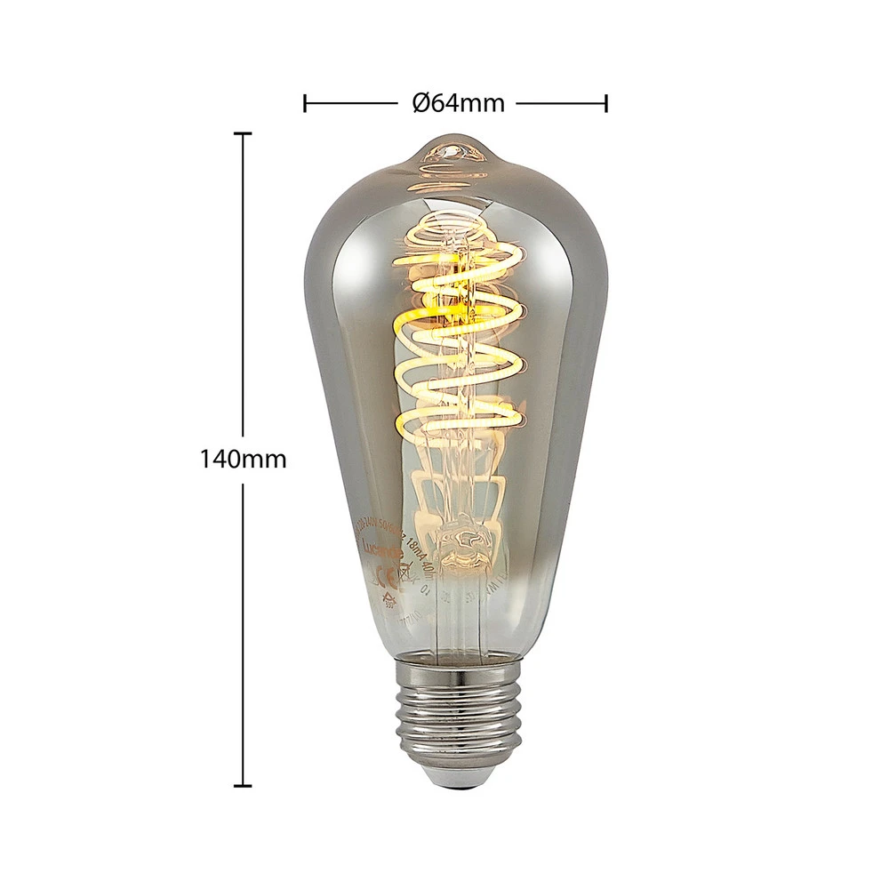 Lucande ampoule E27 ST64 4 W 918 pâle titane x2