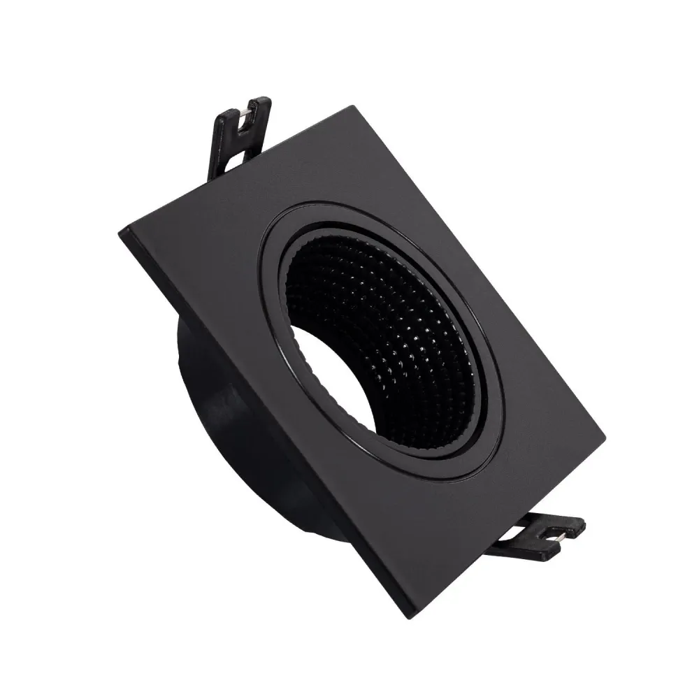Spot carré orientable interopérable ampoule LED GU10/GU5.3, découpe 80mm