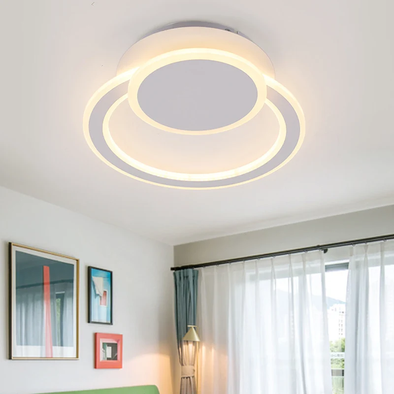 Weiß/grüne Hoop-LED-Unterputzleuchte, schlichte Deckenbeleuchtung aus Metall warmem/weißem Licht für Schlafzimmer | 6000K...