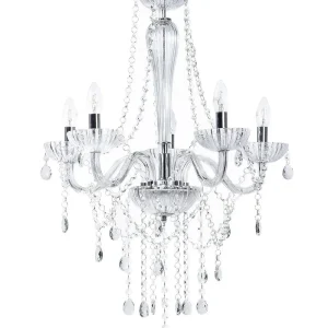Xénon à lumière blanche pure Lustre argenté en verre et cristal 5 ampoules LOCONE