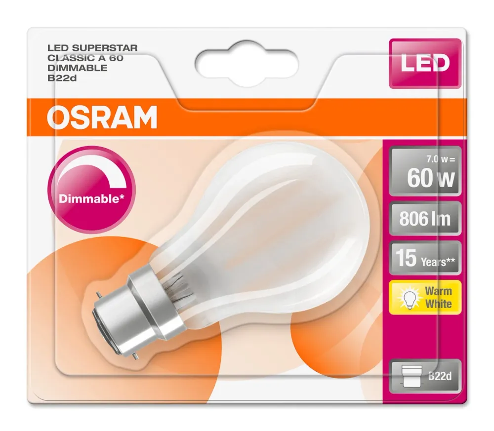 AMPOULE LED 7.5W B22 STD DEPO TEMPÉRÉ