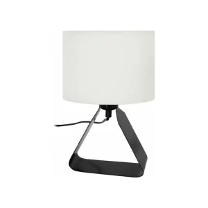 Lampe de chevet géométrique, métal noir 29 cm. (Sans Mercure)