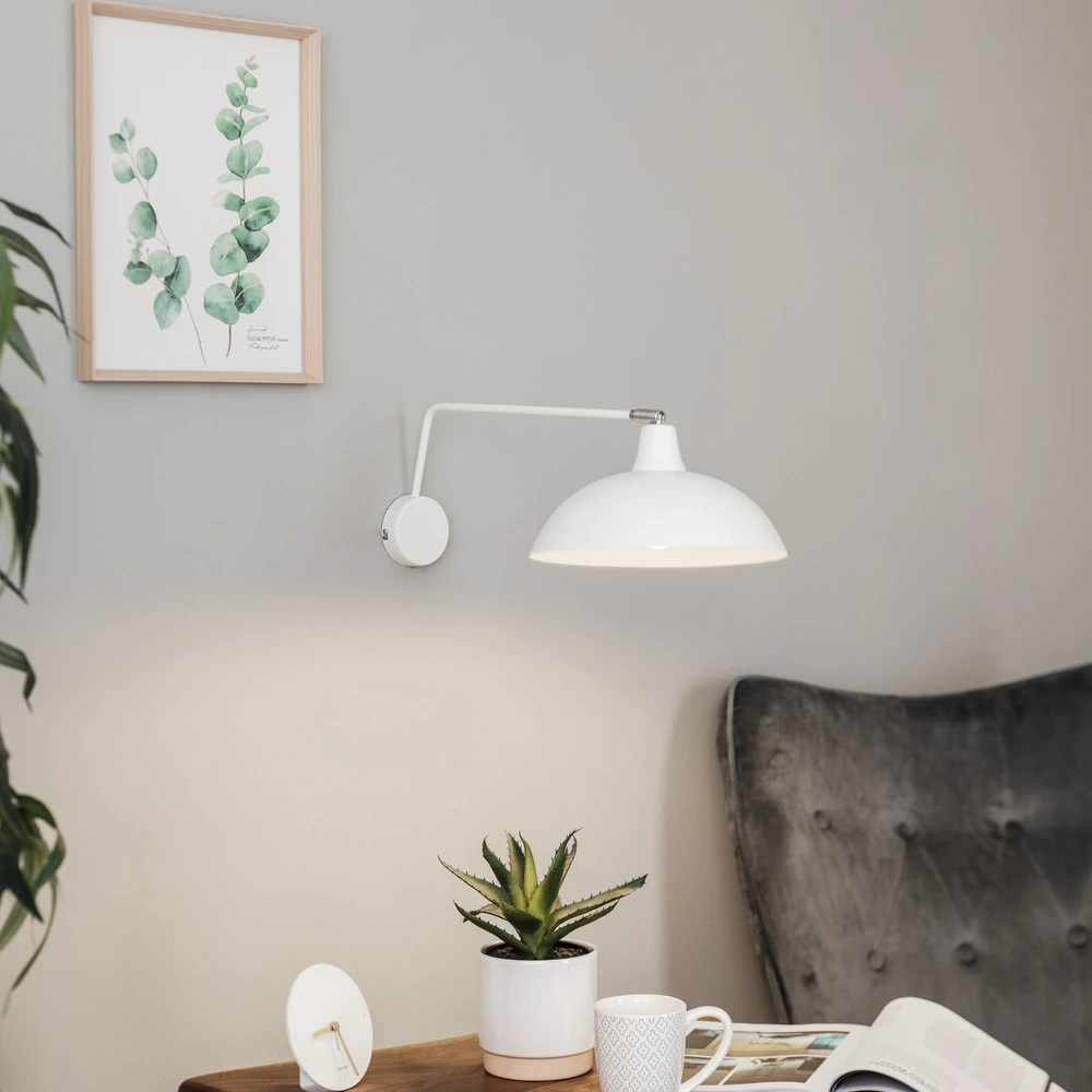 Applique 1036 à 1 lampe, blanche pour couloir et escalier