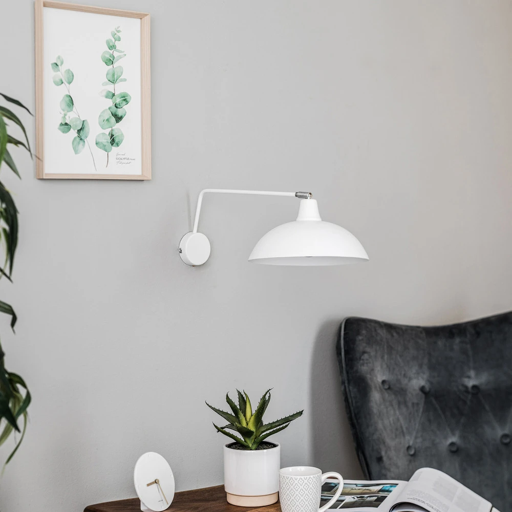 Applique 1036 à 1 lampe, blanche pour couloir et escalier