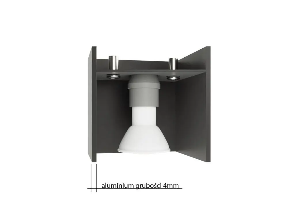 Applique actuel en aluminium - 2 sources lumineuses - L.20 x H.10 cm - noir Style moderne