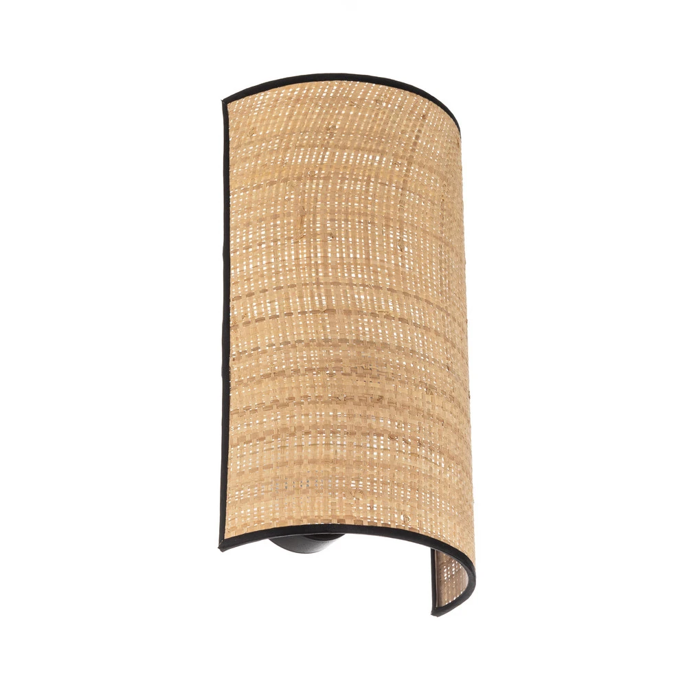 Applique Aston, hauteur 32 cm, aspect rotin pour couloir et escalier