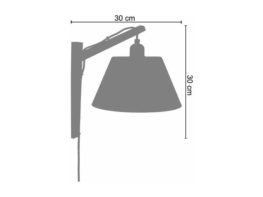 Applique bois noiré,noir 30cm. pour couloir et escalier